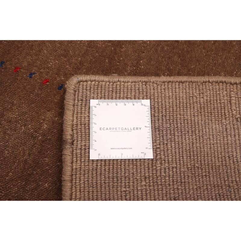 ECARPETGALLERY Hand Loomed Kashkuli Gabbeh Brown Wool Rug - 5'0 x 6'11