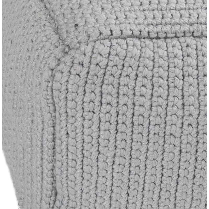 Villa by Classic Home Prism 18" Handwoven Square Pouf