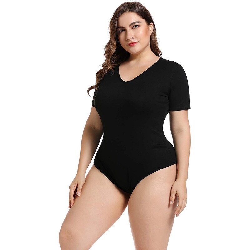 plus size black bodysuit