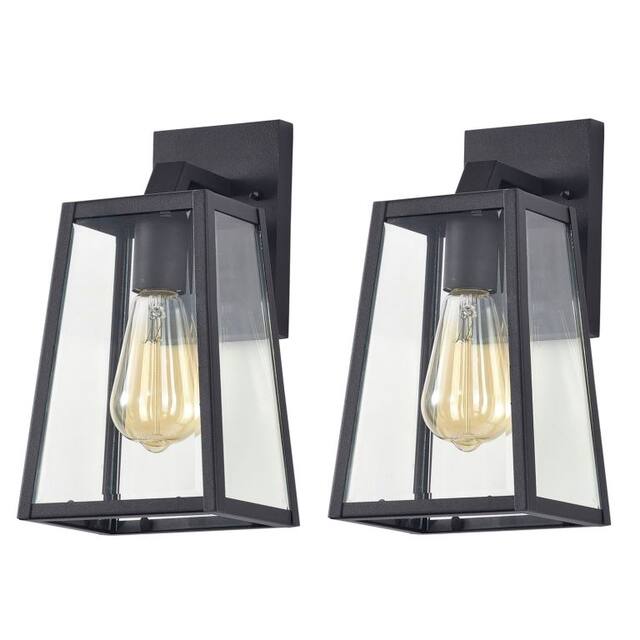 1 Light Transitional 12 Inch Outdoor Wall Lantern 2 Pack