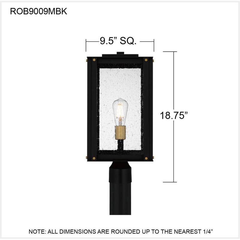 Robbins 1-Light Matte Black Outdoor Post Lantern