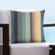 preview thumbnail 1 of 7, Siscovers Shore Stripe Solarium Indoor/Outdoor Throw Pillow 16" x 16" - Dune