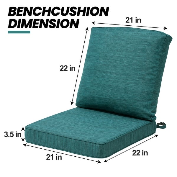 dimension image slide 4 of 14, 21 W x 22 D in. Deep Seat Outdoor Cushion Set by Crestlive Products