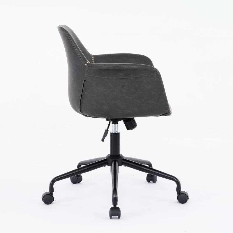 Ergonomic Chair Armchair with Casters for Bedroom, Rustic Home Desk Chair Visitor Chair Gaming Chair