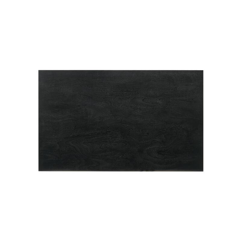 Petra Black Wood King or Queen Platform Bed Frame with Headboard
