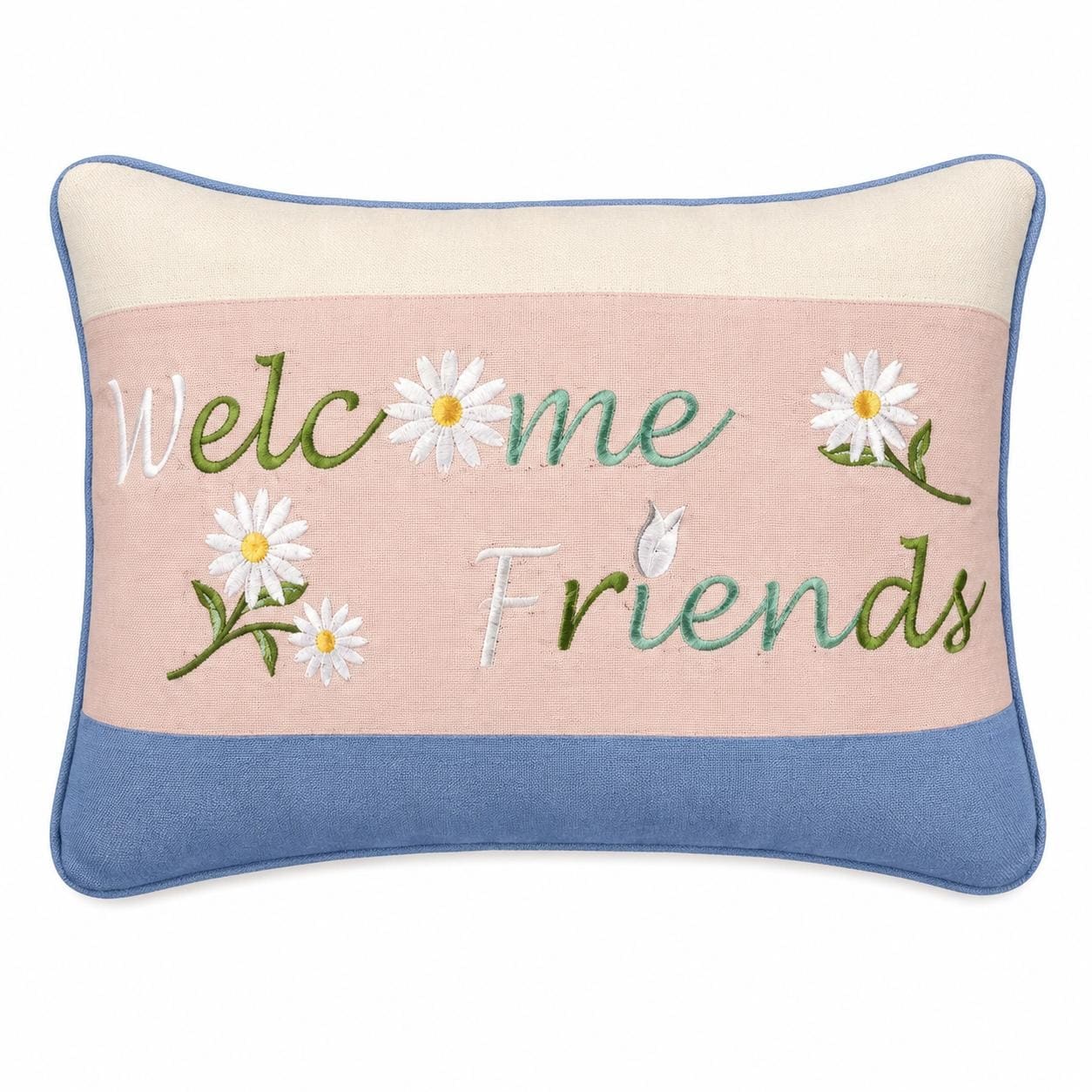 8" x 12" Welcome Friends Embroidered Throw Pillow