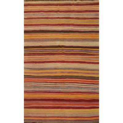 Hand Woven Oriental 100% Wool Carpet Southwestern Tribal Multi-Colored Kilim Area Rug - 6' 6'' X 4' 3''