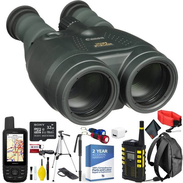 Shop Canon 15x50 IS All-Weather Image Stabilized Binocular + Handheld GPS +  Outdoor Hiking Safety Kit + 2 Year Accidental Warranty - Overstock -  25748352
