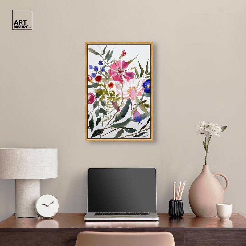 Watery Petals I Canvas by Art Remedy