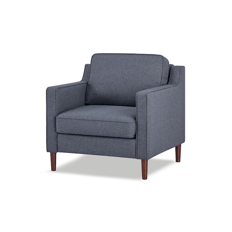 Artdeco Home - Sedona Modern Accent Chair, Faux Linen / Vegan Leather Armchair