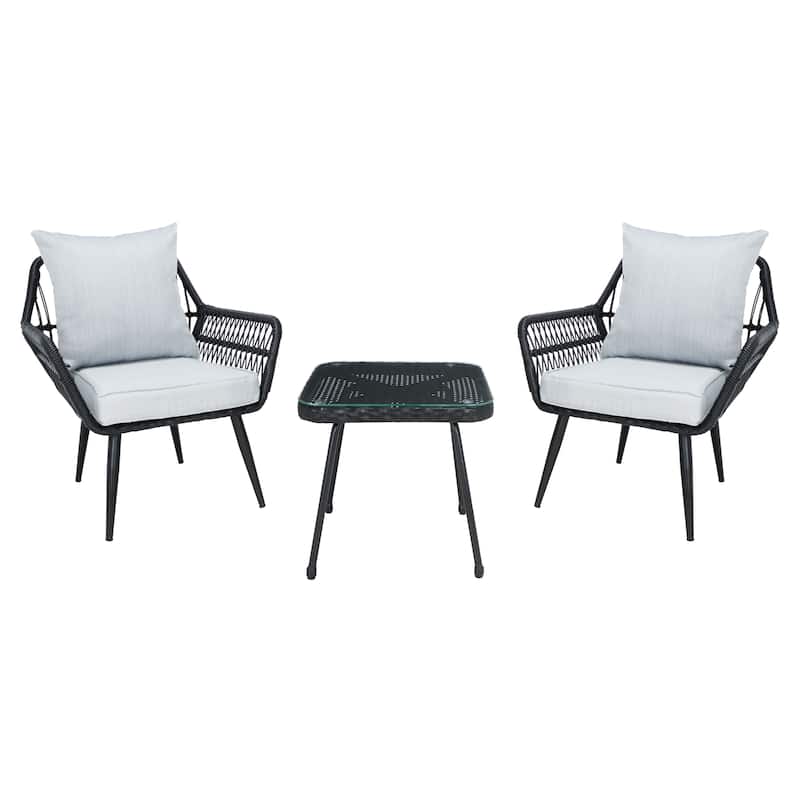 SAFAVIEH Londyn 3-Piece Lounge Set - Black/Grey