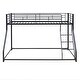 preview thumbnail 7 of 10, Metal Twin XL Over Queen Floor Bunk Bed with Sloping Ladder, Space-Saving Design, Black