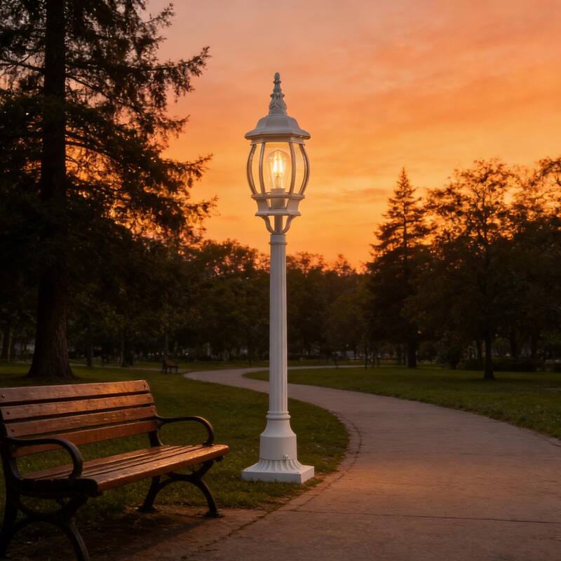 Outdoor 1/3 Light Post Lantern with Pier Mount Base(Pack 1 or 2)