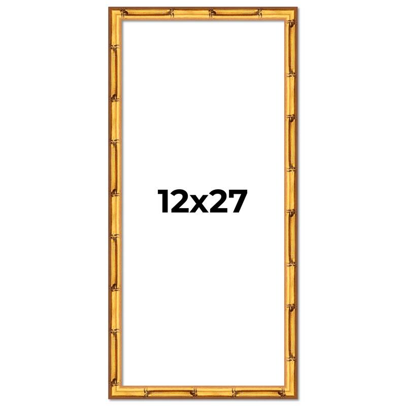 12x27 Frame Gold Bamboo Picture Frame Modern Photo Frame Includes UV Acrylic Shatter Guard Front Acid Free Foam Backing Board