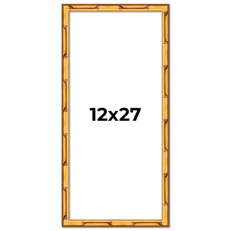 12x27 Frame Gold Bamboo Solid Wood Picture Frame | 1 Inch Moulding