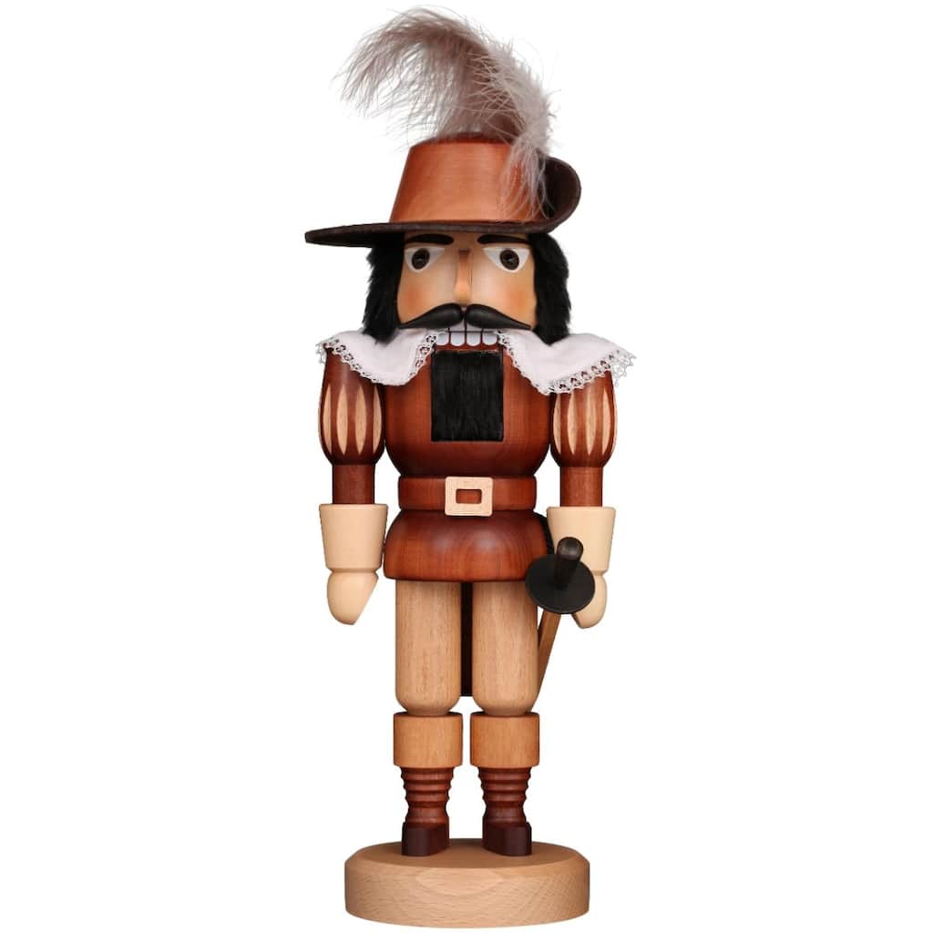 14" Free Christian Ulbricht Hcrafted Wooden Musketeer Nutcracker