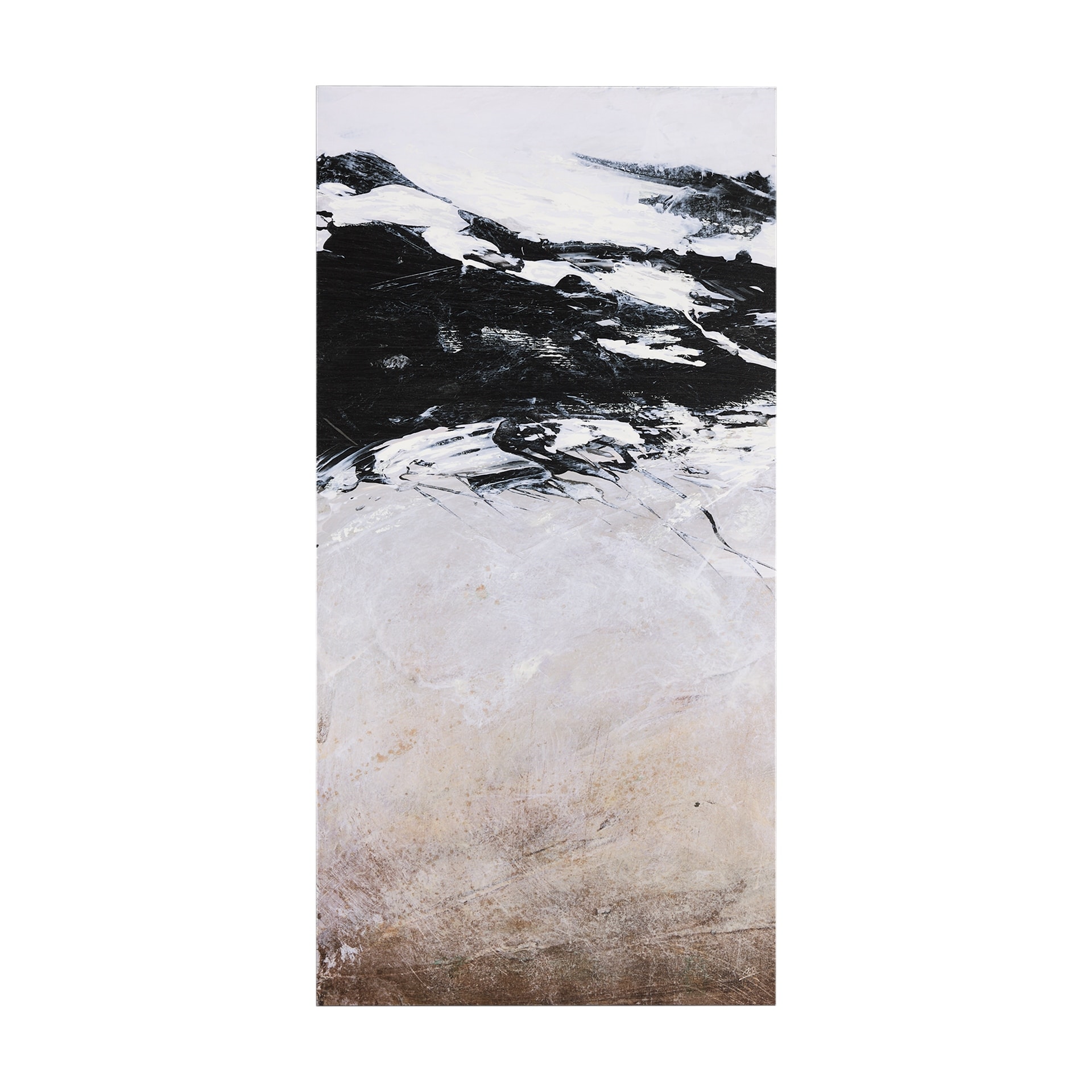 Mercana Black Strokes I (30 x 60) Canvas Art Print