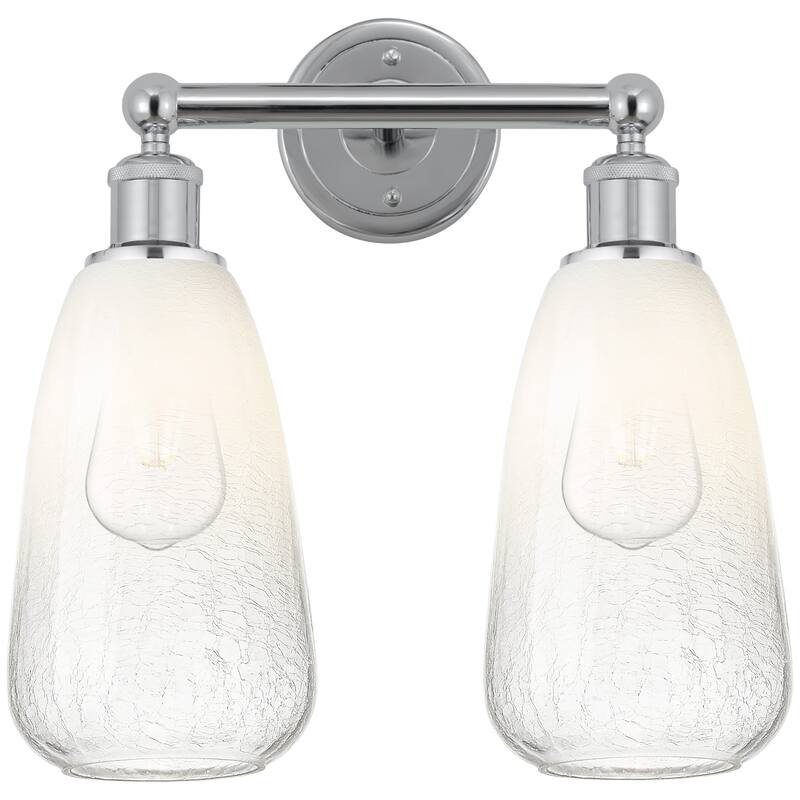 Innovations Lighting 616-2W-16-15 Brookhaven Almond Vanity Brookhaven - Polished Chrome / Opal