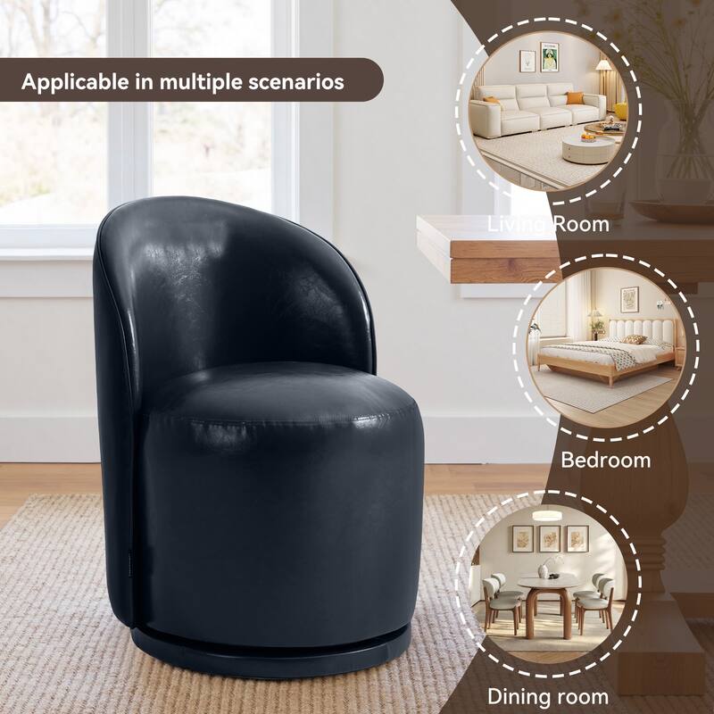 23" W Upholstered Swivel Side Chair for Dining Room, Balcony, Parlour