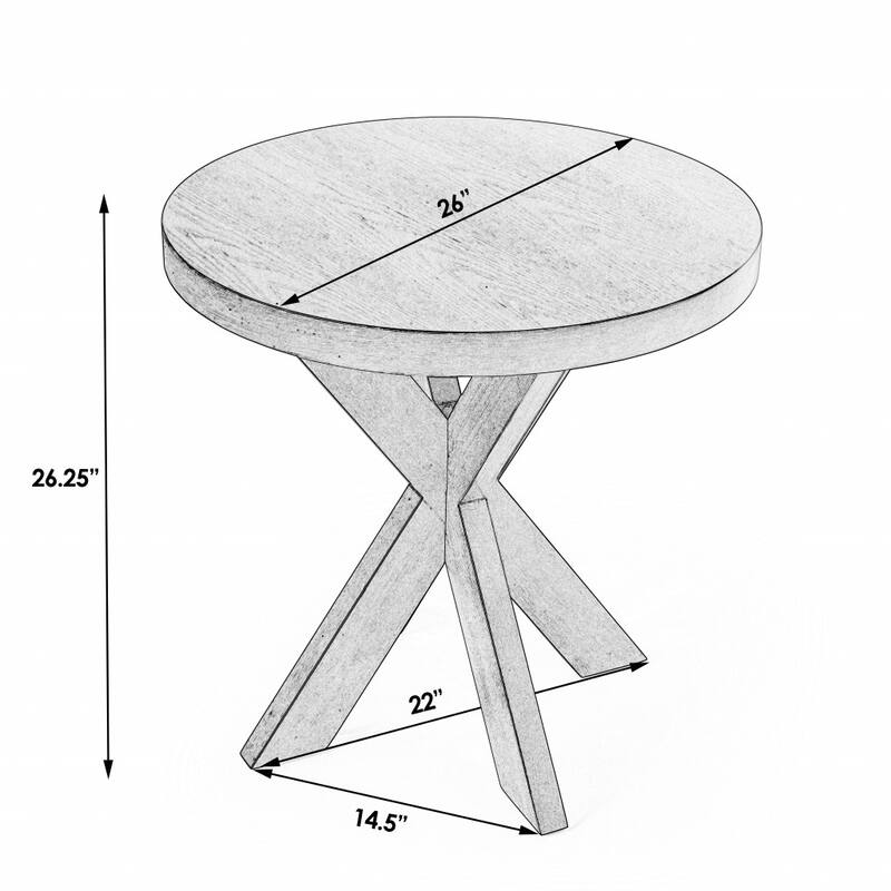 HomeRoots 26" Antique Cherry Manufactured Wood Round End Table - 26.00 in. x 26.00 in. x 26.00 in.