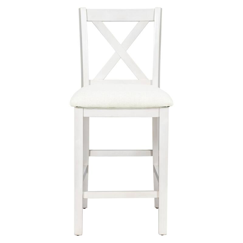 5-Piece Rustic Dining Set with Wooden Bar Table & 4 Chairs