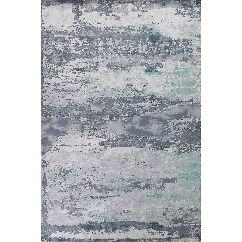 Abstract Contemporary Rug Washable Machine-Made Printed Oriental Chinese Carpet