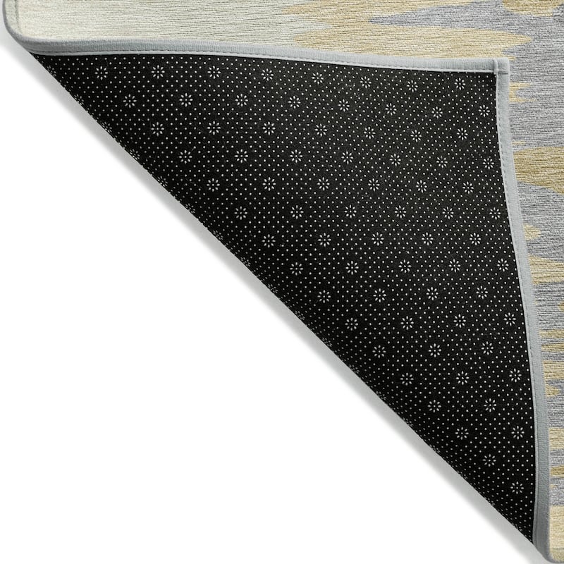 Machine Washable Indoor/ Outdoor Brushstrokes Ombre Chantille Rug