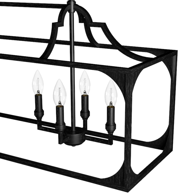 Hunter Highland Hill 8-Light Linear Chandelier - Dining Room Table - Farmhouse, Rustic
