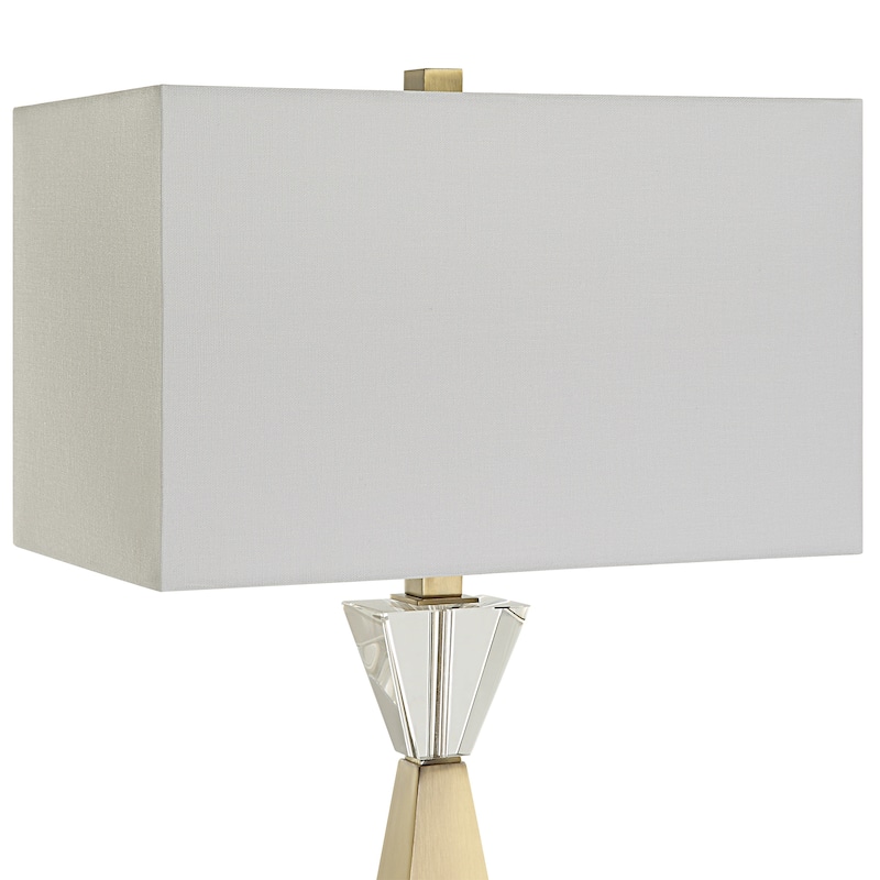 Uttermost Arete Modern Brass Table Lamp - 32"H,   Shade 10"H x 16"W x 10"D (in)