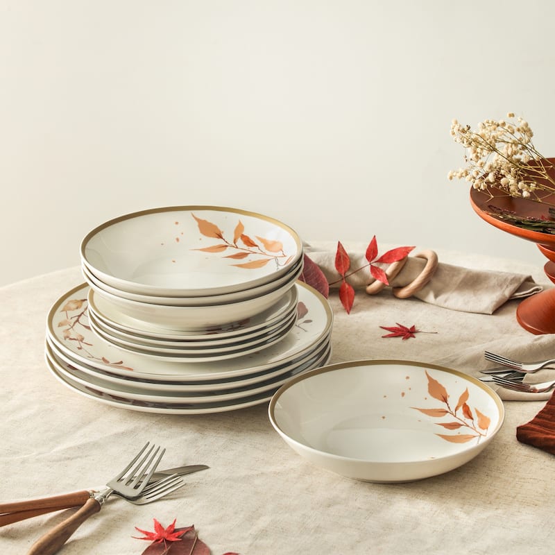 Stone Lain Maple Porcelain Dinnerware Set
