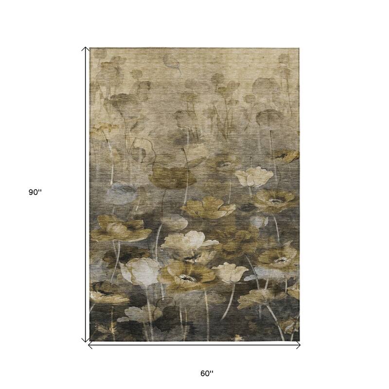 HomeRoots Floral Transitional Rectangle Outdoor Rug