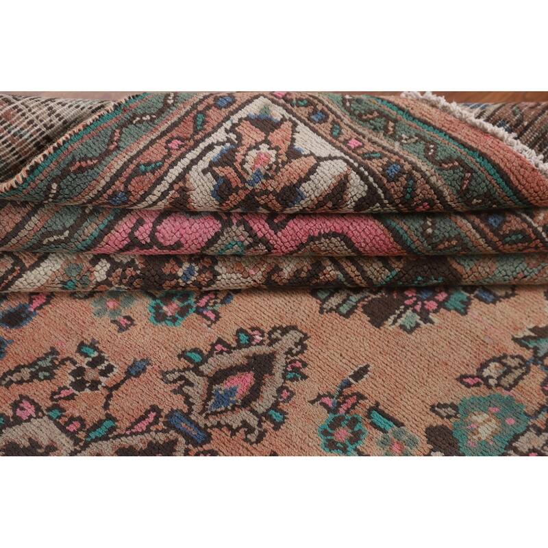Traditional Hamedan Persian Vintage Rug Hand-Knotted Wool Carpet - 7'0"x 10'6"