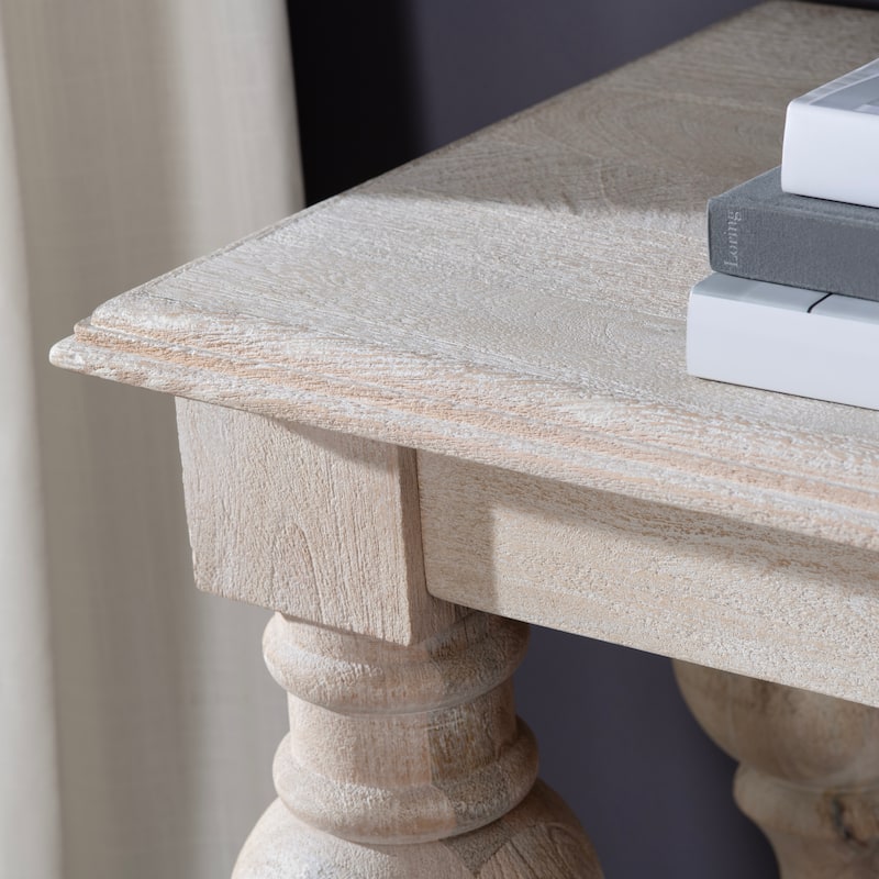 114 in. White Solid Wood Accent_Console_Sofa Table