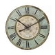 preview thumbnail 1 of 4, Wood Wall Clock Distressed Mint Green