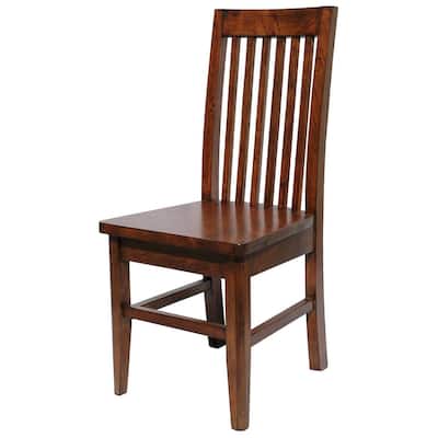 Dexter Upholstered Reclaimed Pine Slat Back Chair (Set of 2)