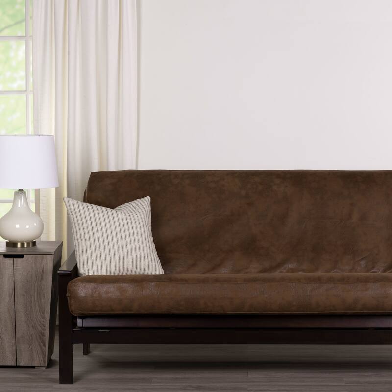Pecos Faux Leather-Style Full Size Futon Cover - N/A