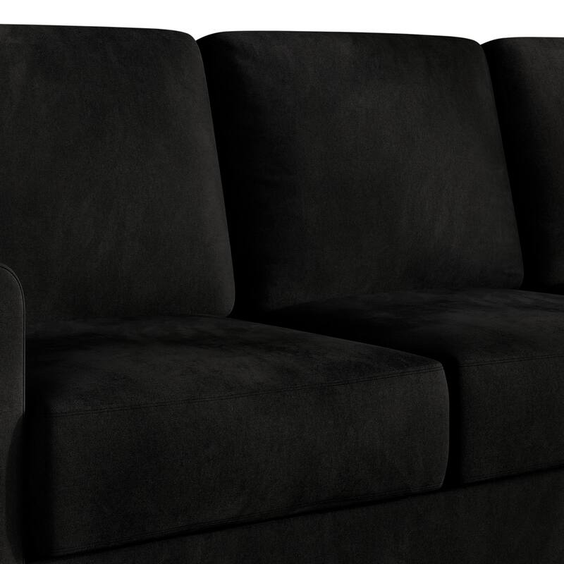 Clayfell Goliad Velvet Arm Sofa with Pocket Spring, Soft Cushions, Clean Lines Design