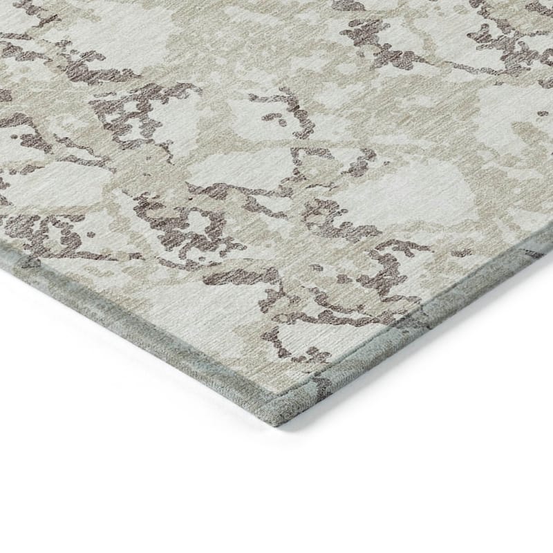 Machine Washable Indoor/ Outdoor Abstract Modern Chantille Rug