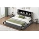 preview thumbnail 15 of 16, Upholstery Platform Bed with Storage Headboard, 2 Drawers and Trundle