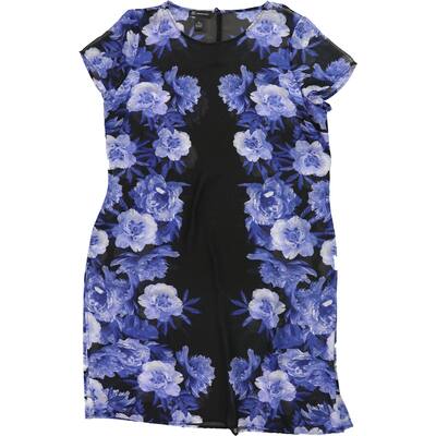 I.N.C Womens Floral Print Cover-Up Swimsuit,, Black, X-Large
