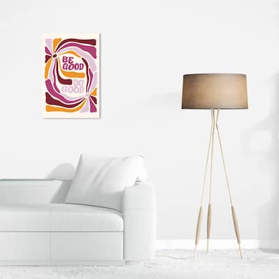 Wynwood Studio Canvas Typography and Quotes Be Good Do Good Floral Purple Modern & Contemporary Wall Art Canvas Print