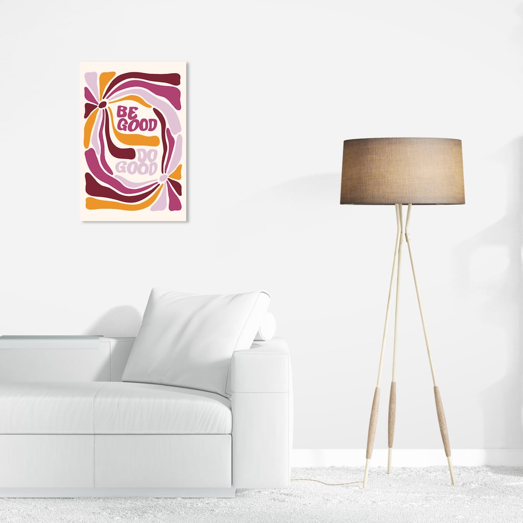 Wynwood Studio Canvas Typography and Quotes Be Good Do Good Floral Purple Modern & Contemporary Wall Art Canvas Print