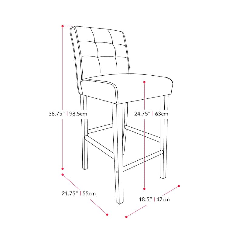 Leila Upholstered 25" Counter Height Bar Stool