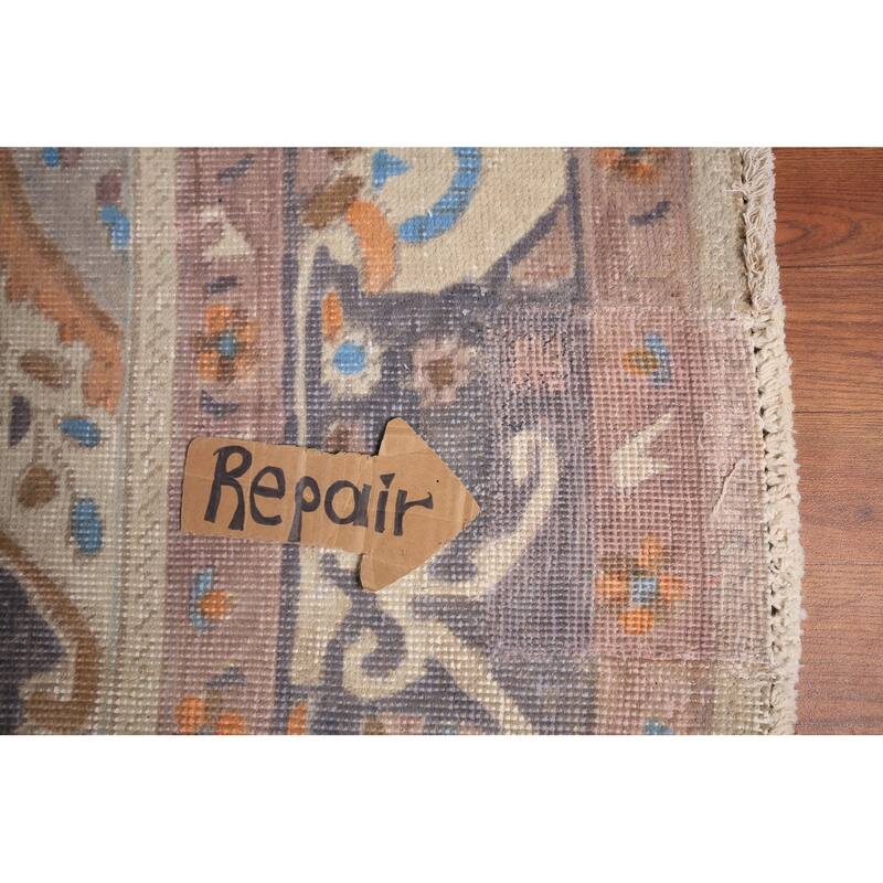 Medallion Tabriz Persian Vintage Area Rug Hand-Knotted Wool Carpet - 9'6" x 12'8"