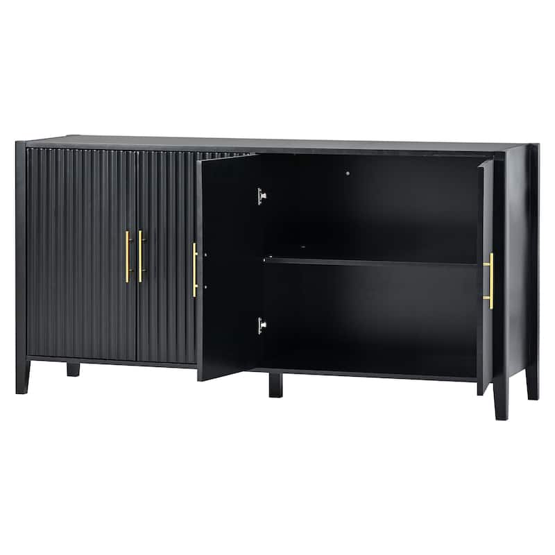 Classic Style Wooden Storage Cabinet - Timeless Design with Metal Handles.