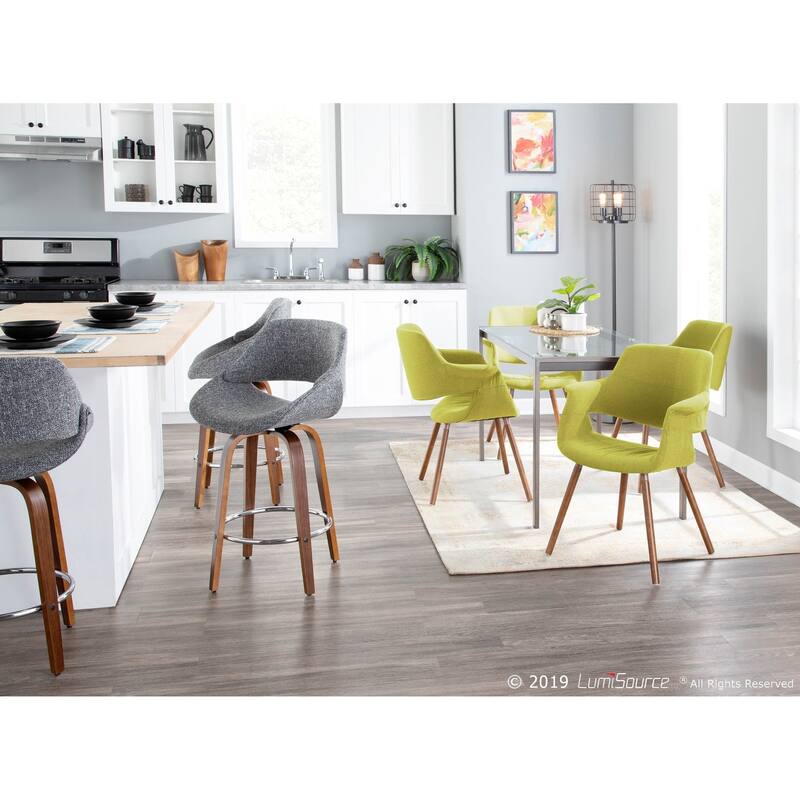 Carson Carrington Svellingen 26" Fixed-Height Counter Stool with Round Chrome Footrest (Set of 2)