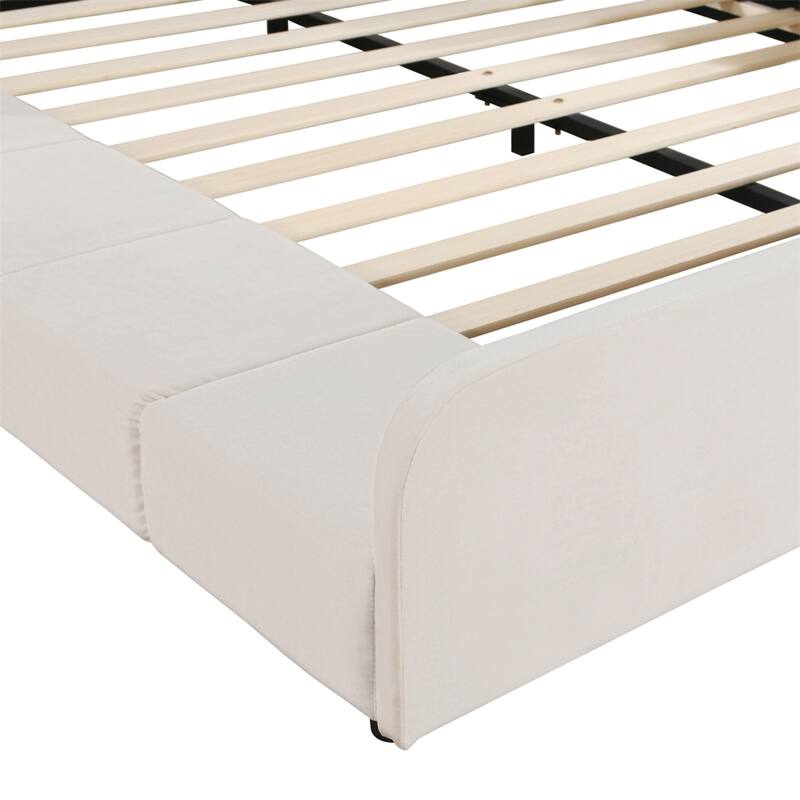 Full Size Mother & Child Bed with Bedside Desk and Little Round Stool