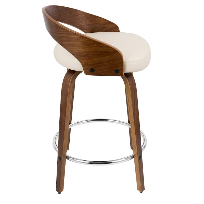 Carson Carrington Stavanger 24" Fixed-Height Counter Stool with Bent Wood Legs & Round Footrest (Set of 2)
