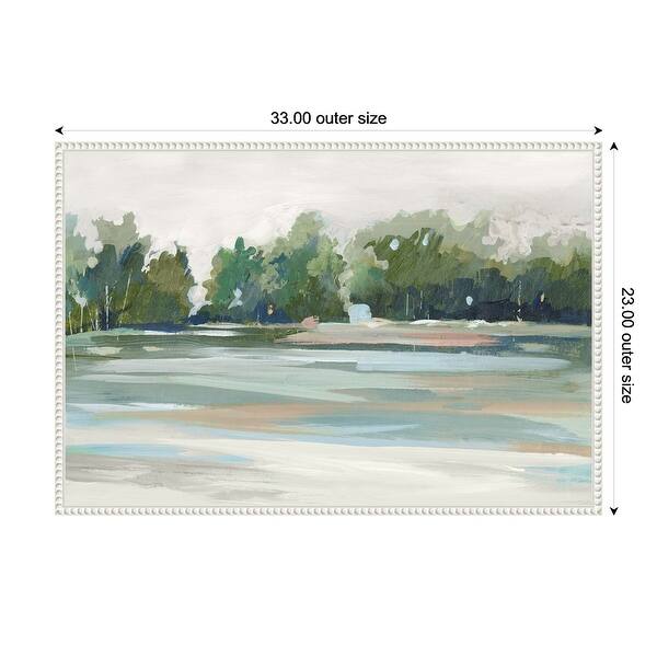 Lakeview Haven by Lera Framed Canvas Wall Art Print 33 x 23 in. - Sylvie Beaded White