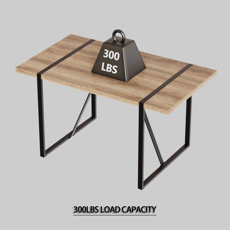 Modern 5-Piece Dining Set with Rectangular MDF Table & 4 PU Armless High Back Chairs